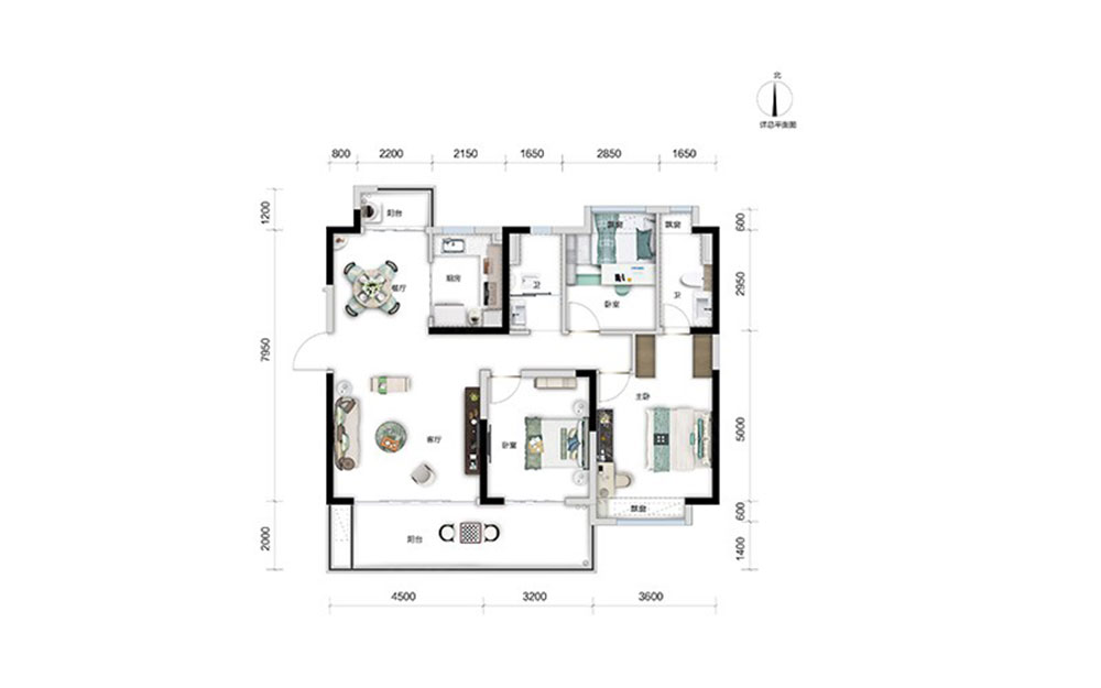 建面约125㎡户型