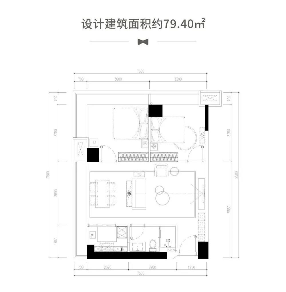 建面约79.4㎡户型